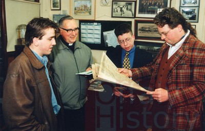 At the launch in 1998 were John O'Callaghan, Bro R. Kinihan,Ger Scully, and Derek Fanning